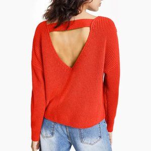 BAR III CUT OUT BACK SWEATER